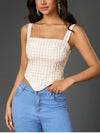 Adjustable Strap Plaid Corset Top