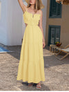 Adjustable Straps Backless Ruffled Lace-up Beach Dress