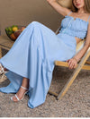 Adjustable Straps Backless Ruffled Lace-up Beach Dress