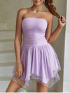 Sweet Silk Sexy Ruched Strapless Dress