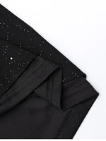 One Shoulder Sequin Mesh Slit Ruffles Party Dress