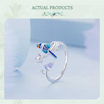 Sterling Silver Zircon Blue Bird Jewelry Set