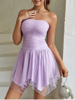 Sweet Silk Sexy Ruched Strapless Dress