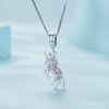 Sterling Silver Unicorn Purple Zircon Necklace