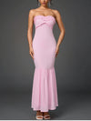 Strapless Ruffle Bodycon Maxi Dress