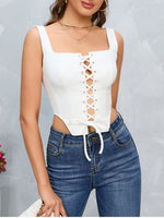 Cross Lace-Up Bandage Corset Top