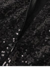 Sparkle Sequin Mesh Built-in Cups Double Layer Long Dress