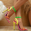 Colorful Ankle Strap Thin High Heel