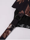 Floral Backless Adjustable Straps Double Layers Dress