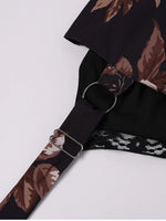 Floral Backless Adjustable Straps Double Layers Dress