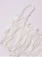 Adjustable Straps Backless Ruffled Lace-up Beach Dress