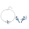 Sterling Silver Zircon Blue Bird Jewelry Set