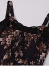 Floral Backless Adjustable Straps Double Layers Dress