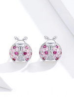 925 Sterling Silver Ladybug Earrings