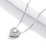 925 Sterling Silver Heart Zircon Necklace