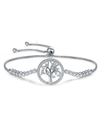 925 Sterling Silver CZ Tree Adjustable Bracelet