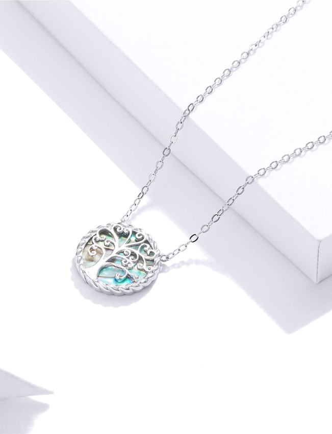 925 Sterling Silver Colorful Tree Necklace