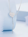 925 Sterling Silver Zircon Heart Necklace