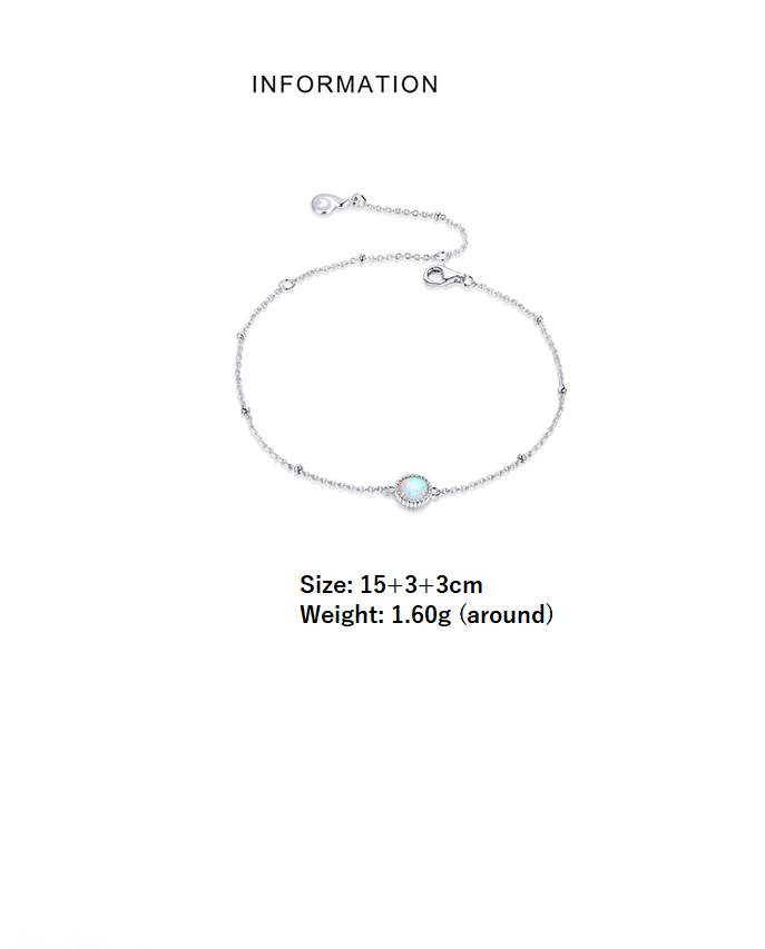 925 Sterling Silver Opal Bracelet