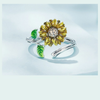 Sterling Silver Sunflower Adjustable Ring