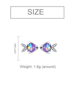 Sterling Silver CZ Colorful Fish Earrings