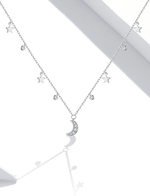 Sterling Silver Star & Moon Necklace