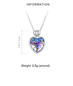 Sterling Silver Ocean Heart Shape Necklace