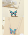 Sterling Silver Colorful Zircon Butterfly Necklace