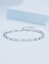 Sterling Silver Splice Zircons Adjustable Bracelet