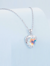 Sterling Silver Heart Glass Necklace