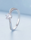 Sterling Silver Prong Zircon Promise Ring