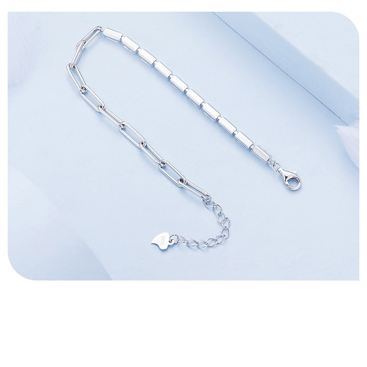 Sterling Silver Splice Zircons Adjustable Bracelet