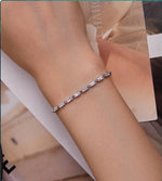 Sterling Silver Splice Zircons Adjustable Bracelet