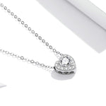 925 Sterling Silver Heart Zircon Necklace