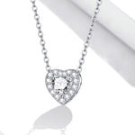 925 Sterling Silver Heart Zircon Necklace