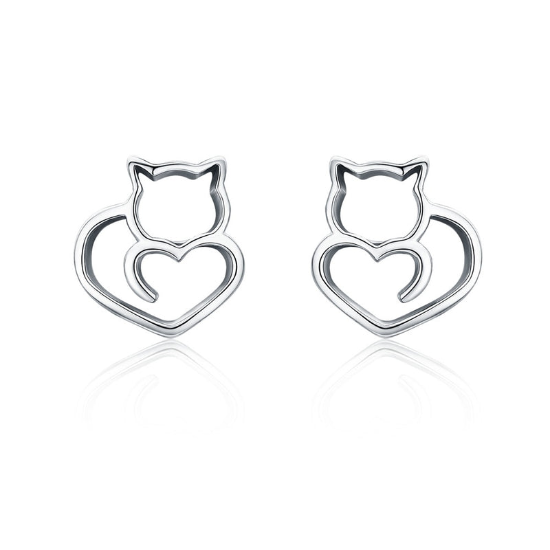 Sterling Silver Cute Animal Stud Earrings