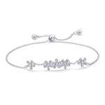 925 Sterling Silver CZ Daisies Bracelet