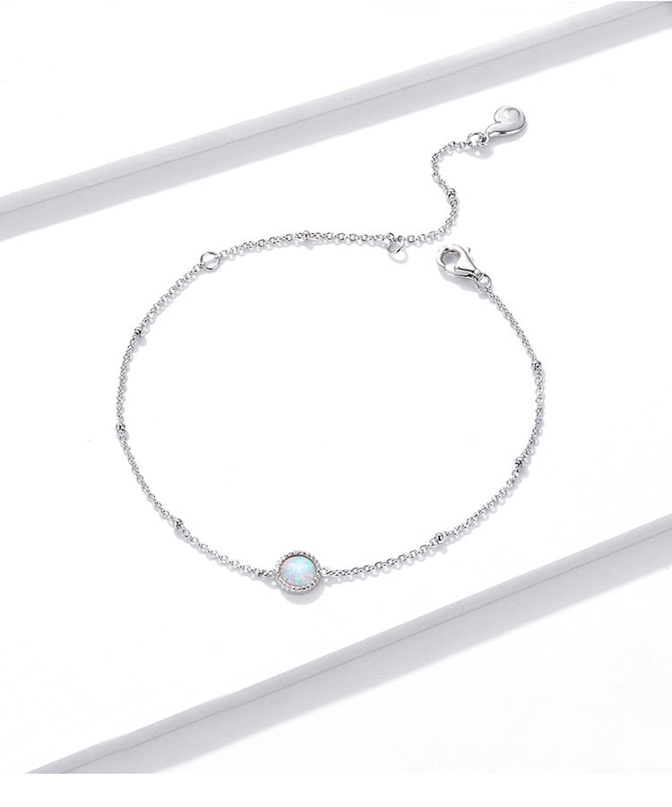 925 Sterling Silver Opal Bracelet