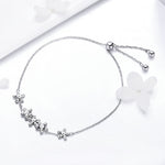 925 Sterling Silver CZ Daisies Bracelet