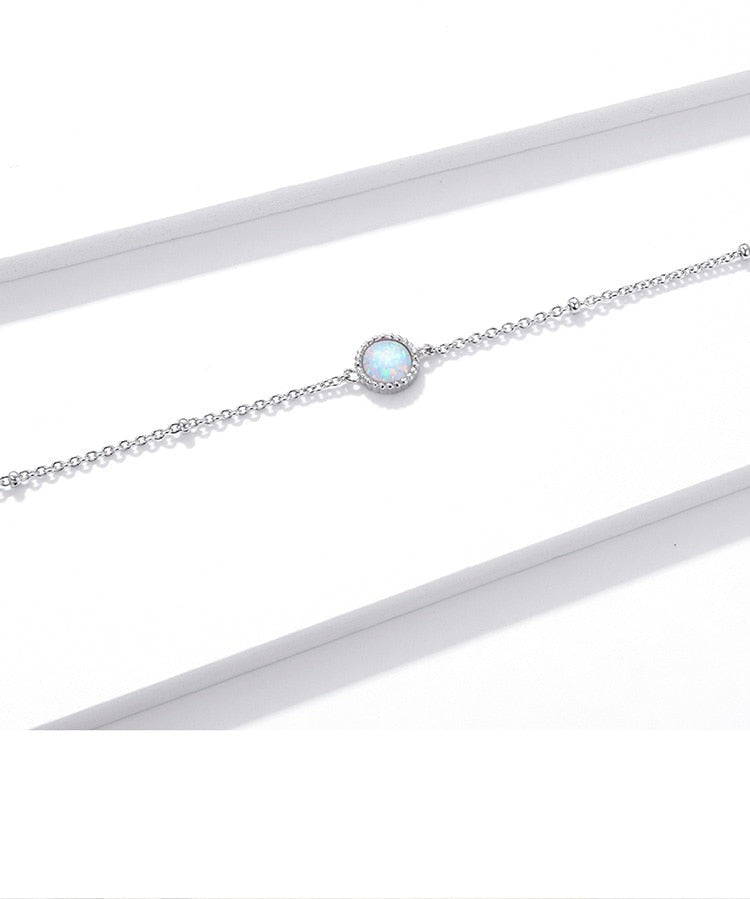 925 Sterling Silver Opal Bracelet