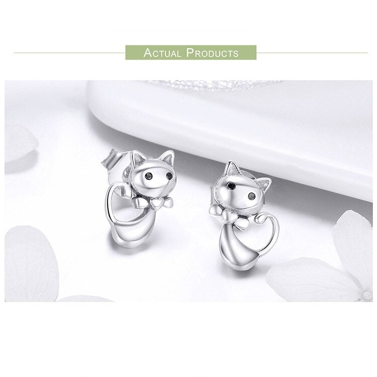 Sterling Silver Cute Animal Stud Earrings