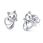 Sterling Silver Cute Animal Stud Earrings