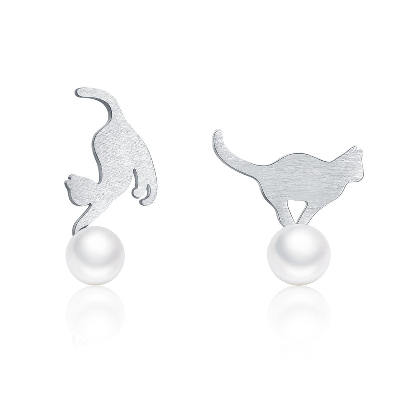 Sterling Silver Cute Animal Stud Earrings