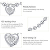 Sterling Silver Bead Chain Zircon Heart Bracelet