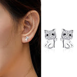 Sterling Silver Cute Animal Stud Earrings