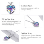 Sterling Silver Ocean Heart Shape Necklace