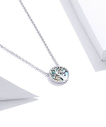 925 Sterling Silver Colorful Tree Necklace