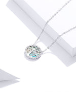 925 Sterling Silver Colorful Tree Necklace