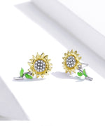 925 Sterling Silver Sunflower Earrings