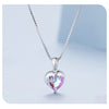 Sterling Silver Melting Purple Heart Necklace